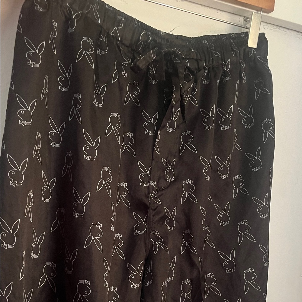 PLAYBOY Black Lounge Pants with Bunny Design